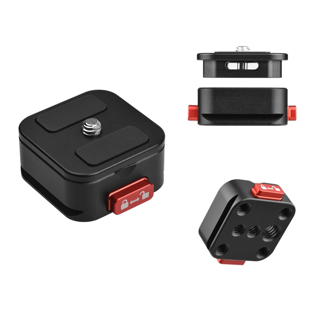 Andoer Quick Release Plate Aluminum Alloy Tripod QR Plate Camera Mount Adapter Quick Configuration with 1/4" Screw for DSLR Camera