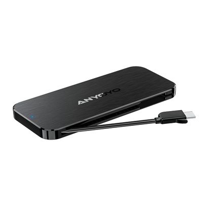 ANYOYO NVMe to USB 3.2 Type-C Enclosure, Built-in Cable M.2 Enclosure Portable for M.2 PCIe NVMe and SATA SSDs(Up to 10Gbps), Plug and Play, Tool-Free(Fits 2230/ 2242/2260/2280) (Plastic)