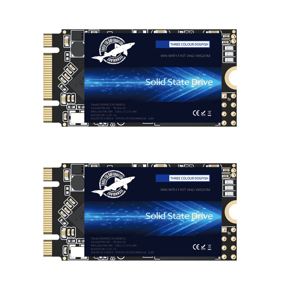SSD SATA M.2 2242 128GB Dogfish Ngff Internal Solid State Drive High Performance Hard Drive Desktop Laptop SATA III 6Gb/s 2 Unit Package Pack [128GB(2 Packs), M.2 2242]