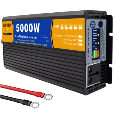 BEZAX 5000W/6000W/8000W Pure Sine Wave Power Inverter DC 12v 24v 48v 60v to AC 110v-220v Car Power Inverter with AC Outlets & LCD Display,for Car Solar Power Emergency Tools,5000W-60Vto110V