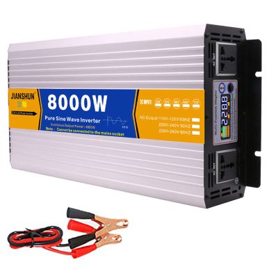 BEZAX Pure Sine Wave Inverter Dc 12v/24v/48v/60v to Ac 110v 220v 230V Car Converter 3000w/4000w/5000w/6000w/8000w Power Inverter with LCD Display & AC Outlets for Camping,Household,8000W-48Vto220V