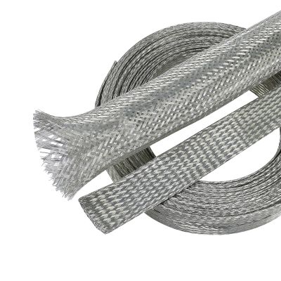 Wire Shielding Sleeve EMI RFI ESD Tinned Copper Metal Braid Ground Strap Electronics Cable Wrap Mesh Signal Interference Screening 7/16" ID (11/16 inch - 26ft)