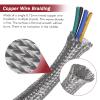 Wire Shielding Sleeve EMI RFI ESD Tinned Copper Metal Braid Ground Strap Electronics Cable Wrap Mesh Signal Interference Screening 7/16" ID (11/16 inch - 26ft) view 3