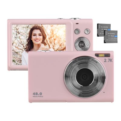 Andoer 2.7K Digital Camera Compact Camcorder 48MP Auto Focus 2.88 Inch IPS Screen 16X Zoom Anti-Shake Face Detact Smile Capture Built-in LED Fill Light