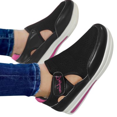 ZBYY Womens Summer Casual Sneakers Closed Toe Walking Breathable Outdoor Sandals Comfort Wedge Platform Loafers