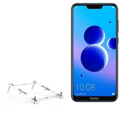 BoxWave Stand and Mount Compatible with Honor 8C - Pocket Aluminum Stand 3-in-1, Portable Multi Angle Viewing Riser - Metallic Silver