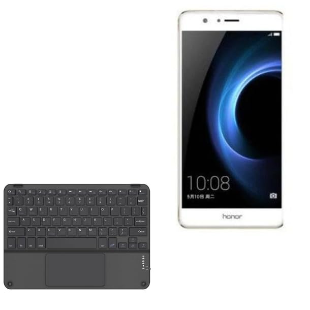 BoxWave Keyboard Compatible with Honor V8 - SlimKeys Bluetooth Keyboard with Trackpad, Portable Slim TouchPad - Jet Black