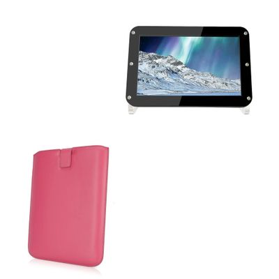 BoxWave Case Compatible with WIMAXIT M828RPI - Designio Leather Pouch, Padded Genuine Leather Pocket Sleeve Pouch - Coral