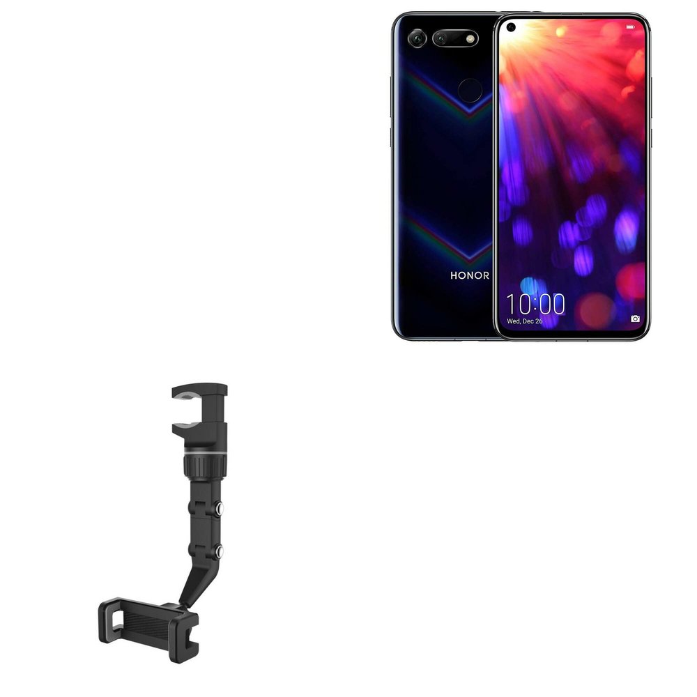 BoxWave Car Mount Compatible with Honor View 20 - Rearview Mirror Car Mount, Rear View Mirror Adjustable GPS Car Mount - Jet Black