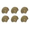 Zeckos Set of 6 Antique Gold Cast Iron Scallop Sea Shell Drawer Pulls Nautical Cabinet Knobs - 2 Inches Long - Seashell Dcor for A Stylish Coastal Accent to Your Furniture view 1