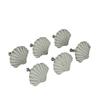 Zeckos Set of 6 Antique White Cast Iron Scallop Sea Shell Drawer Pulls Nautical Cabinet Knobs - 2 Inches Long - Seashell Dcor for A Stylish Coastal Accent to Your Furniture view 1
