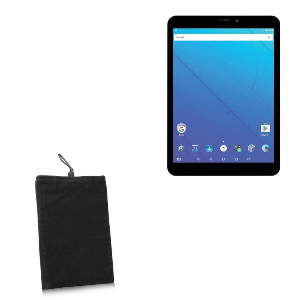 BoxWave Case Compatible with Ematic EGQ182 - Velvet Pouch, Soft Velour Fabric Bag Sleeve with Drawstring - Jet Black