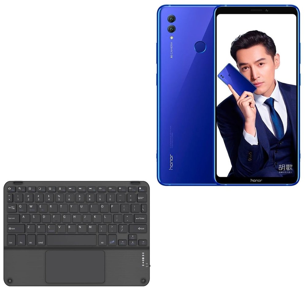 BoxWave Keyboard Compatible with Honor Note 10 - SlimKeys Bluetooth Keyboard with Trackpad, Portable Slim TouchPad - Jet Black