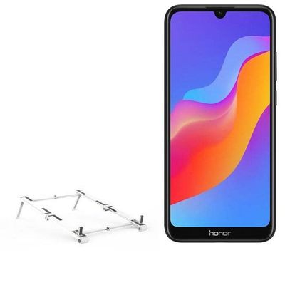 BoxWave Stand and Mount Compatible with Honor Play 8A - Pocket Aluminum Stand 3-in-1, Portable Multi Angle Viewing Riser - Metallic Silver