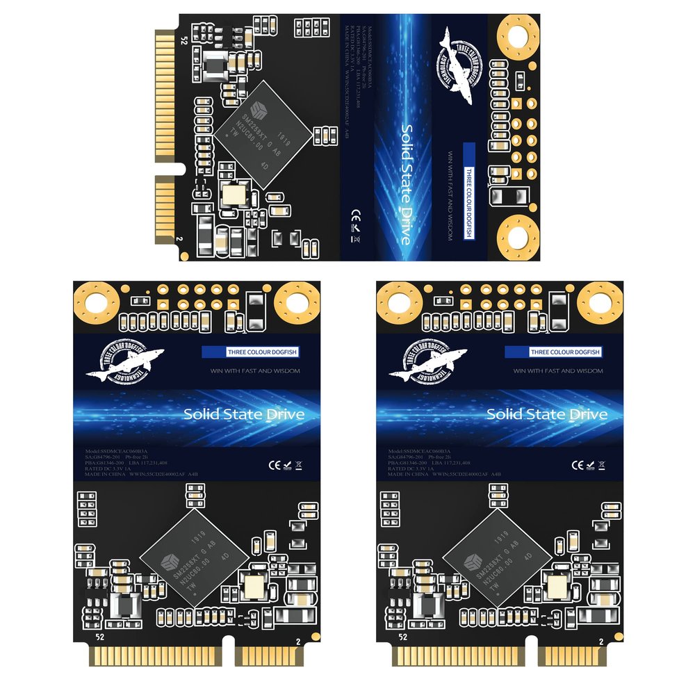 SSD MSATA 128GB Dogfish High Performance Internal Solid State Drive for Desktop Laptop 3 Unit Package Pack [128GB(3Packs),MSATA]