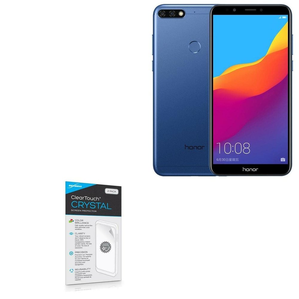 BoxWave Screen Protector Compatible with Honor 7C - ClearTouch Crystal (2-Pack), HD Film Skin - Shields from Scratches