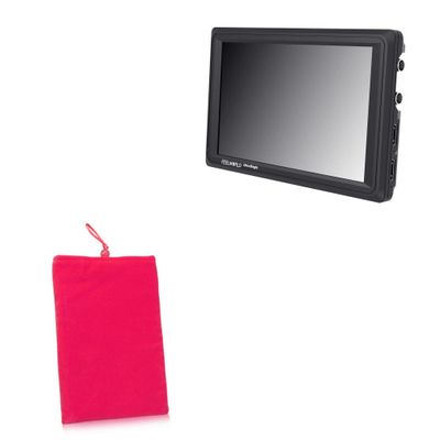 BoxWave Case Compatible with FeelWorld FW279S - Velvet Pouch, Soft Velour Fabric Bag Sleeve with Drawstring - Cosmo Pink