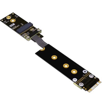 QJJ M.2 NVME Key M to M.2 WiFi Key A.E Extension Cable (25cm, R45SF)