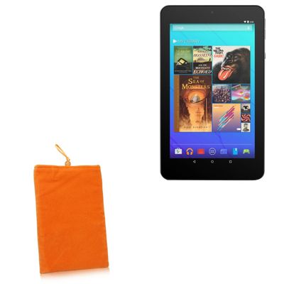 BoxWave Case Compatible with Ematic EQ347 - Velvet Pouch, Soft Velour Fabric Bag Sleeve with Drawstring - Bold Orange