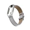 T-BLUER Compatible with Xiaomi Mi Band 7 Band,Leather Replacement Strap Wirstband Accessories with Metal Frame for Xiaomi Mi Band 7 Smart Bracelet,White view 3