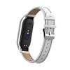T-BLUER Compatible with Xiaomi Mi Band 7 Band,Leather Replacement Strap Wirstband Accessories with Metal Frame for Xiaomi Mi Band 7 Smart Bracelet,White view 4