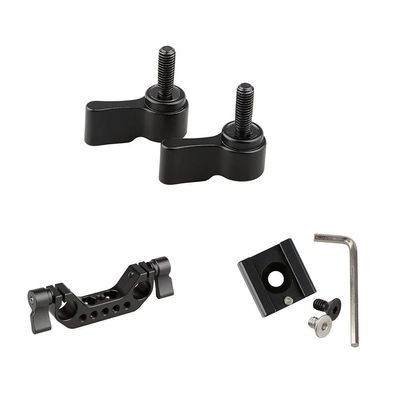 CAMVATE M5 Male Threading18mm Long, Black + 15mm Rod Clamp + Cold Shoe Mount