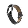 T-BLUER Compatible with Xiaomi Mi Band 7 Band,Leather Replacement Strap Wirstband Accessories with Metal Frame for Xiaomi Mi Band 7 Smart Bracelet,Black view 3