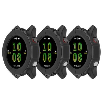 Case Compatible for Garmin Forerunner 955/955 Solar Watch Case Cover TPU Screen Protector Anti-Scratch Bumper Protective Shell for Garmin Forerunner 955/955 Solar (3*Black)