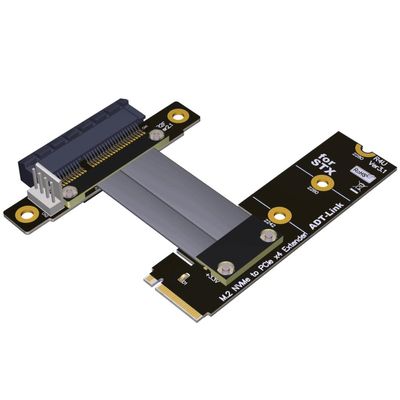 QJJ M.2 NVMe to PCI Express x4 Extender for GPU Graphics Video Cards Turn Left Right 90 270 180 Degree (60cm, R42UF)