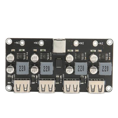 4 Way Fast Charging Module, 12V 24V to QC3.0, USB Power Converter Board, 97% Efficiency, 24W Output, 3V-12V