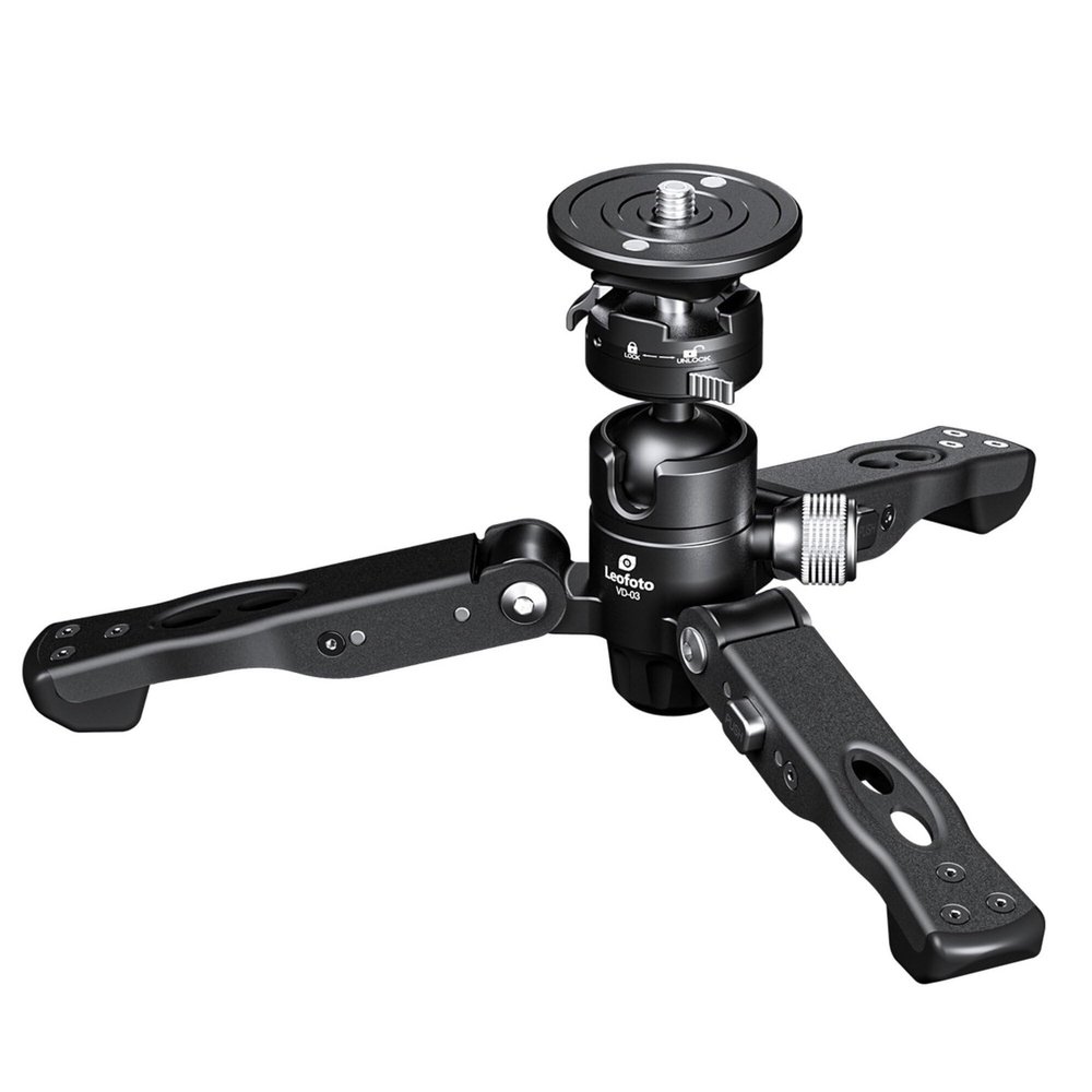 LEOFOTO VD-03 Monopod Tilt Base/Stand/Ground Pod w Ball Head/Quick Release Combo
