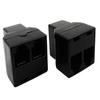 Coorle Telephone Adapter 3 Way Connector Jack RJ12 Female Phone Landline Extender and Splitter Work for Fax MachineVDSL Black-10PCS/bag view 1