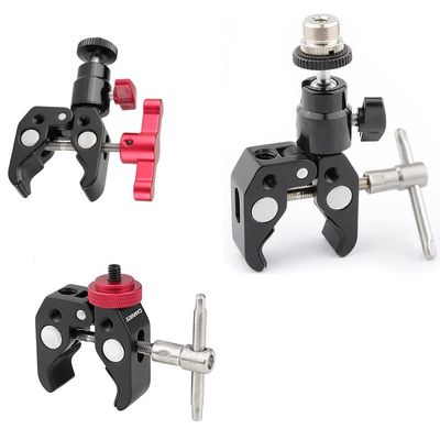 CAMVATE Super Clamp Articulated Mini Ball Head Mount + Crab Clamp Articulated 1/4 Mini Ball Head + Super Clamp with 1/4"-20 to 1/4"-20 Screw