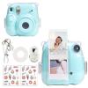 CAIYOULE Clear Case for Fujifilm Instax Mini 7+ Camera Protective Case with Back Photo Storage Pocket, Selfie Mirror, Stickers and Adjustable Shoulder StrapNo Camera view 1