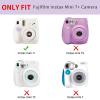 CAIYOULE Clear Case for Fujifilm Instax Mini 7+ Camera Protective Case with Back Photo Storage Pocket, Selfie Mirror, Stickers and Adjustable Shoulder StrapNo Camera view 4