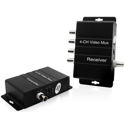 4 Port Video Over Coaxial Cable Multiplexer Converters, Analog Video Over a Coaxial Cable RG59 up to 400m for Analog Camera CCTV, One Pair