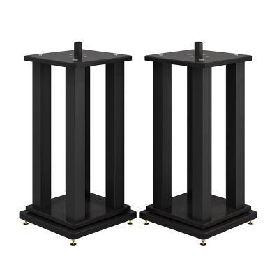 FPIGSHS Metal and MDF Speaker Stand, 2pcs Black Audio Stand, Height Adjustment 19.6-35.4 Inch, for Bookshelves and Surround Speakers. (Color : A, Size : 60cm)