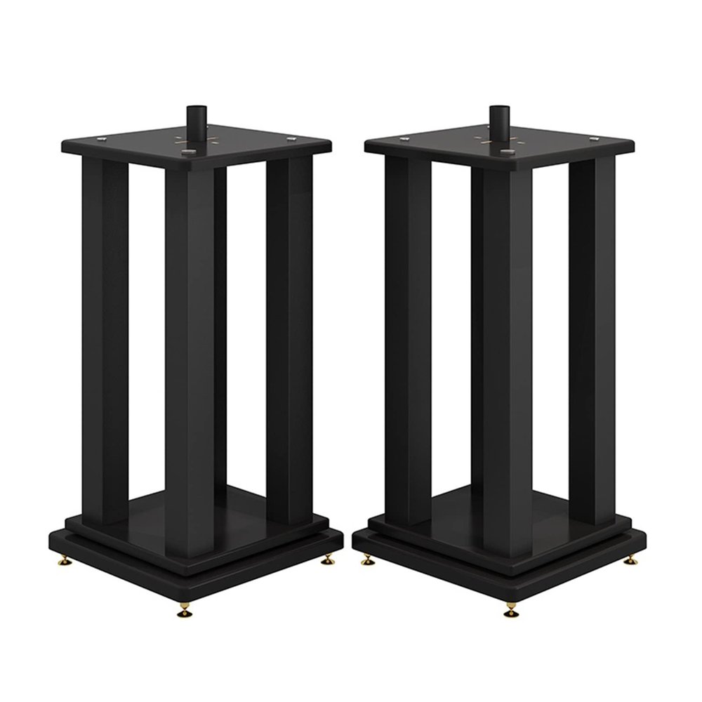 FPIGSHS Metal and MDF Speaker Stand, 2pcs Black Audio Stand, Height Adjustment 19.6-35.4 Inch, for Bookshelves and Surround Speakers. (Color : A, Size : 60cm)