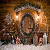 10x10ft Xmas Rustic Barn Vintage Wooden Background Christmas Trees Xmas Gifts Backgrounds for Photography view 2