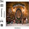 10x10ft Xmas Rustic Barn Vintage Wooden Background Christmas Trees Xmas Gifts Backgrounds for Photography view 3