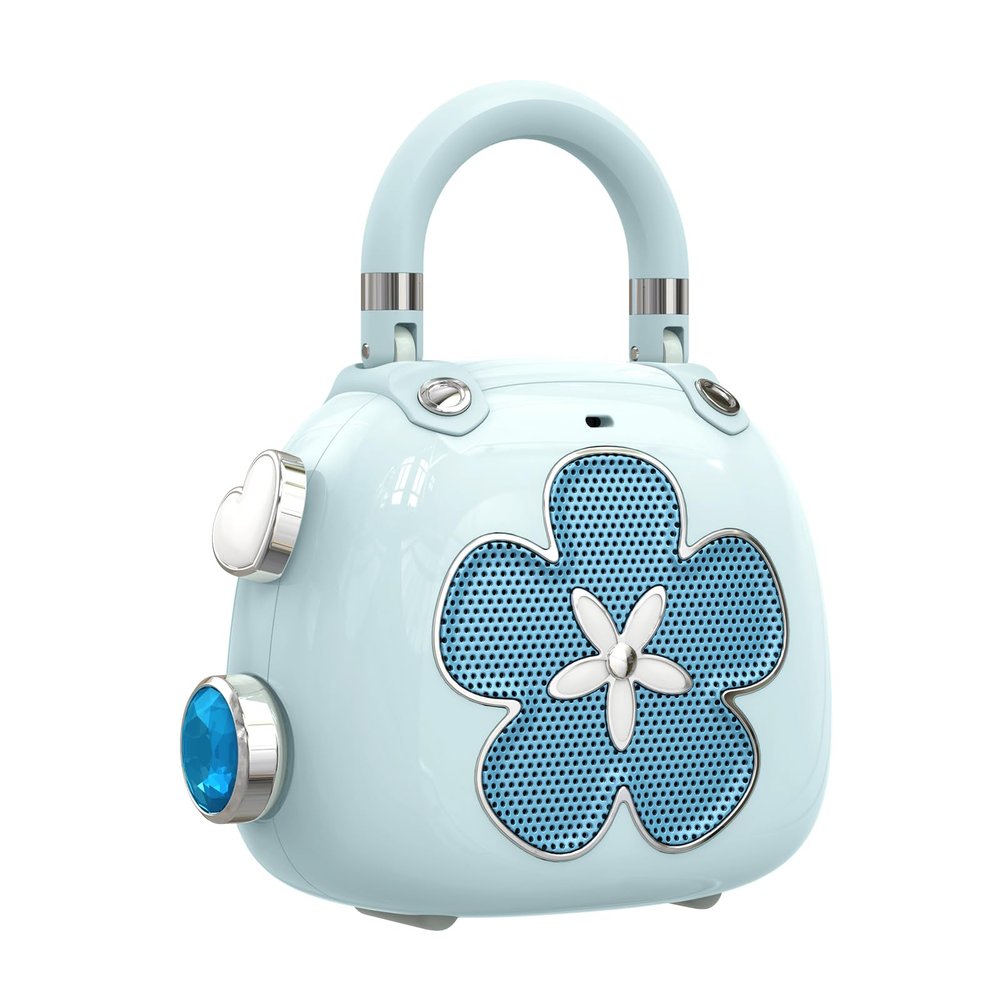 DOSS Candy 2-in-1 Mini Bluetooth Speaker & Cute Bag Charm with Loud Sound - A Perfect Fusion of Impressive Sound and Fashion Charm, Crafted to Surprise Women, Girlfriend, Wife, BFF, Teens-Light Pink