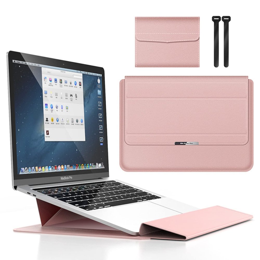 11-12 Inch Laptop Waterproof Leather Case Adjustable Stand Compatible New Surface Pro 2017/12 Surface Pro 3/11.6 MacBook Air / 12'' New MacBook Retina 2017 & 2016 Protective Case,Rose Gold