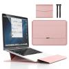 11-12 Inch Laptop Waterproof Leather Case Adjustable Stand Compatible New Surface Pro 2017/12 Surface Pro 3/11.6 MacBook Air / 12'' New MacBook Retina 2017 & 2016 Protective Case,Rose Gold view 1