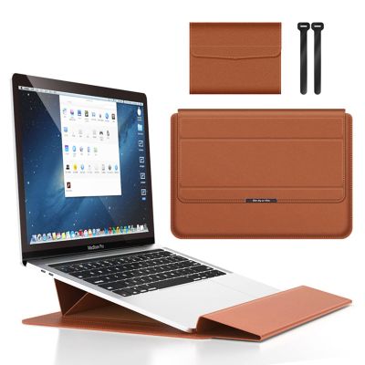 11-12 Inch Laptop Waterproof Leather Case Adjustable Stand Compatible New Surface Pro 2017/12 Surface Pro 3/11.6 MacBook Air / 12'' New MacBook Retina 2017 & 2016 Protective Case,Brown