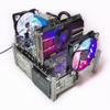 PC Open Chassis Stackable Computer Case Heat Dissipation Acrylic MATX ITX Motherboard Test Bench Platform DIY Computer Case Transparent Support CPU Water Cooling view 1