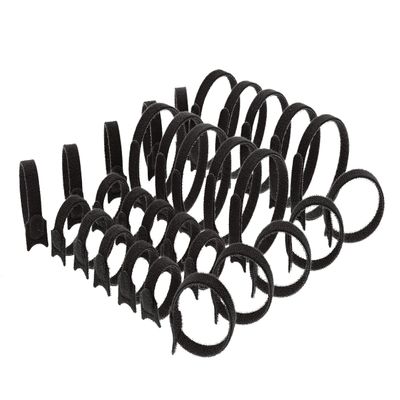 Secure 6 Inch, 8 Inch, 12 Inch Hook & Loop Tie Wrap Variety - 30 Pack
