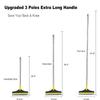 2 in 1 Cleaning Scrub Brush Grout Brush Scrapee 3 Poles 47.6'' Floor Scrub Brush with Long Handle V-Shape Stiff Bristle Brush Scrubber with Squeegee 120Rotate Shower Scruber for Bathroom Glass view 2