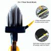 2 in 1 Cleaning Scrub Brush Grout Brush Scrapee 3 Poles 47.6'' Floor Scrub Brush with Long Handle V-Shape Stiff Bristle Brush Scrubber with Squeegee 120Rotate Shower Scruber for Bathroom Glass view 4