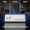 Nightstand Edge Mount Power Strip with USB-C Ports Tabletop Surge Protector Desk Clamp Power Sockets with 3 AC Outlets &4 Fast Charging USB Ports for Home Office Hotel and Dormitory view 2