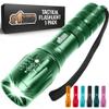 GORILLA GRIP Powerful LED Tactical Flashlight, 750 FT High Lumens 5 Adjustable Modes, Water Resistant, Ultra Bright Zoom Flashlights, Small Mini Flash Light, Camping, Night Dog Walking, Green view 1